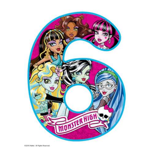 Monster High Number 6 Edible Icing Image - Click Image to Close